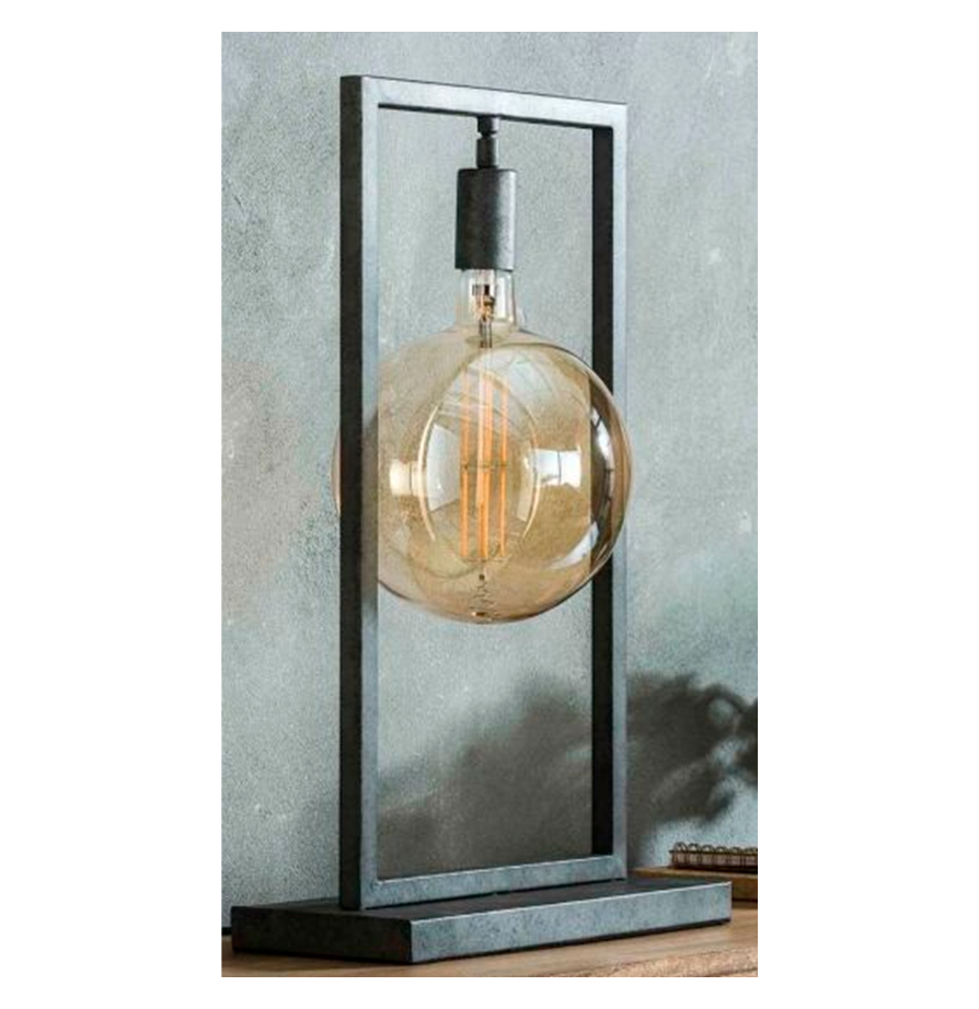 Lamp. Mesa1L E27 Metal Negro Rect. (200X400MM)