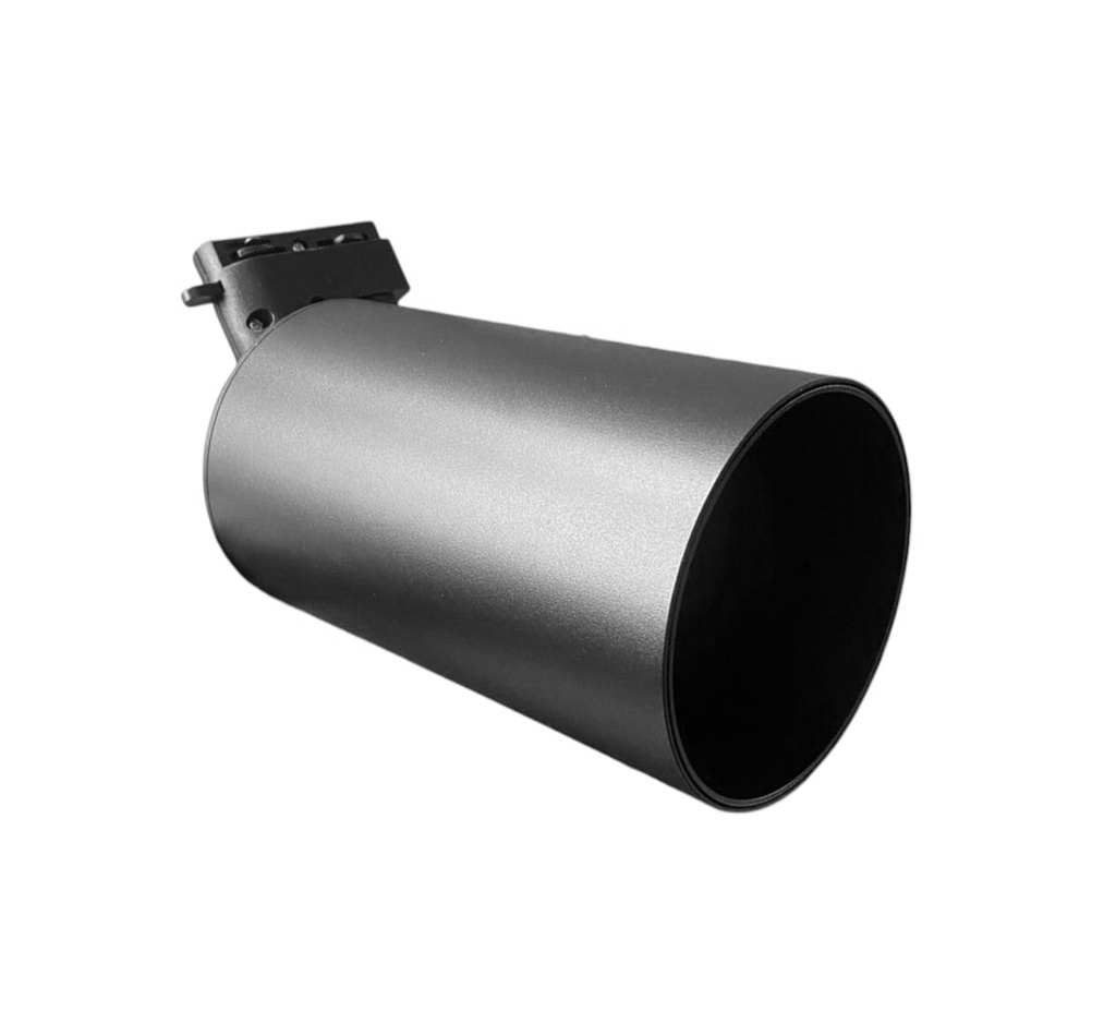 Spot 1L E27 Movil p/riel Par30 Reforzado Proyectos Alum. Negro (100X170mm)