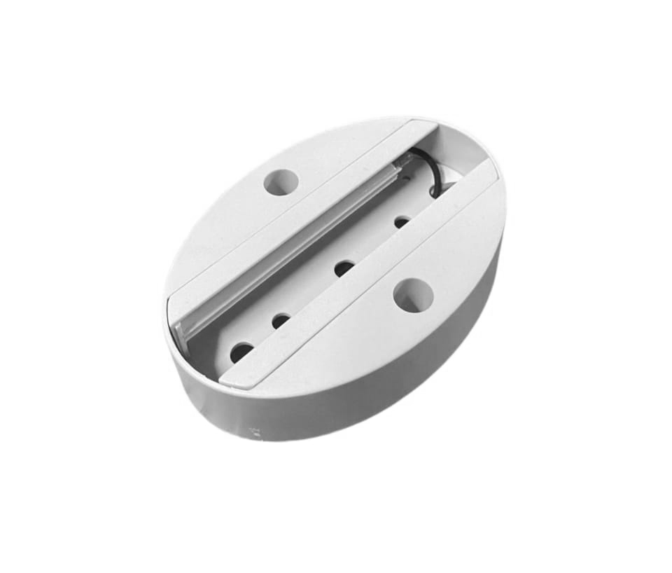 Base P/Spot De Riel Ovalada Blanco (90x60)mm