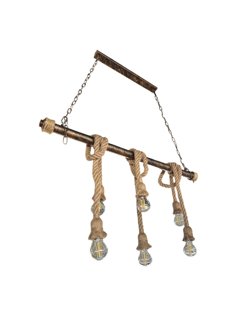 Lamp. Colg. 6L E27 Tuberia+Sogas (L1000xH1500)mm