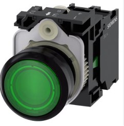 Pulsador luminoso  verde 24V AC/DC siemens