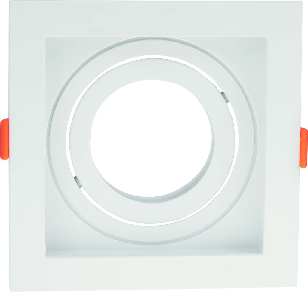 O.B. Par20 E27 Movil Cuad. Plastico Blanco (130X130Mm)