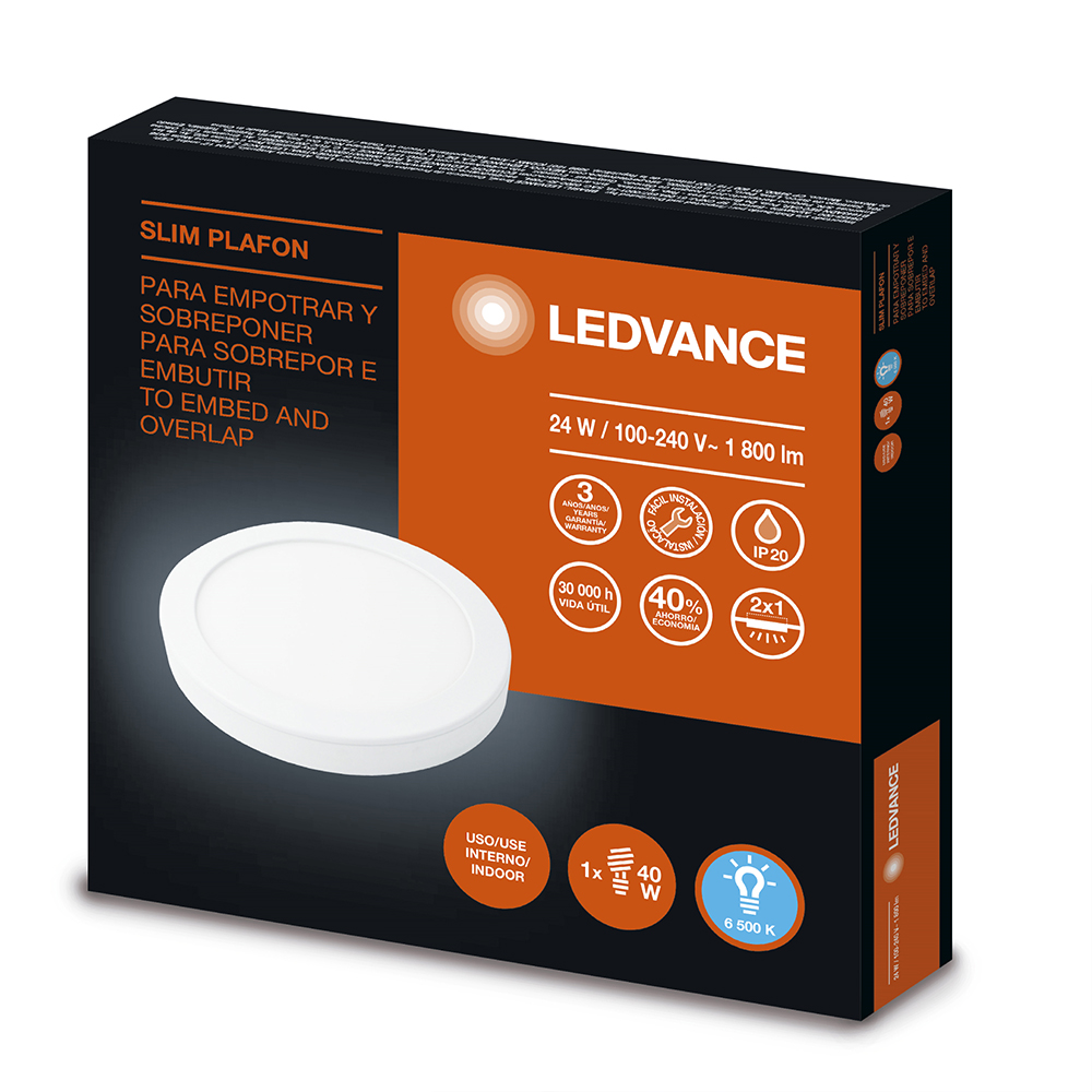 Panel Led Sob. Redondo 24W 6K ledvance