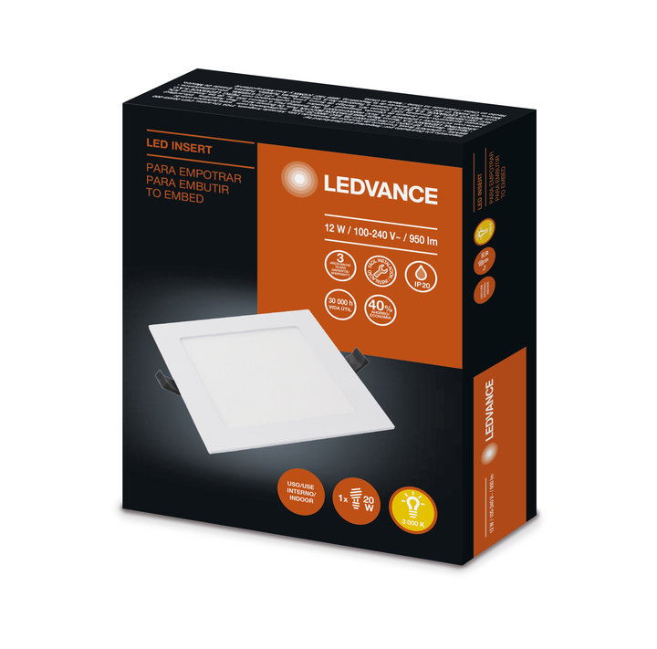 Panel Led Emp. Cuad. Blanco 12W 3K (170Mm) Ledvance