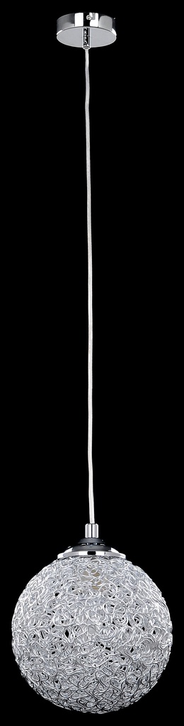 Lamp. Colg. 1L E27 Esfera Plata (180Mm)