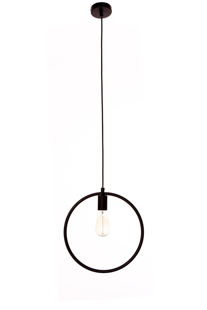 Lamp. Colg. 1L E27 Red. Aluminio Negro (D340Mm)