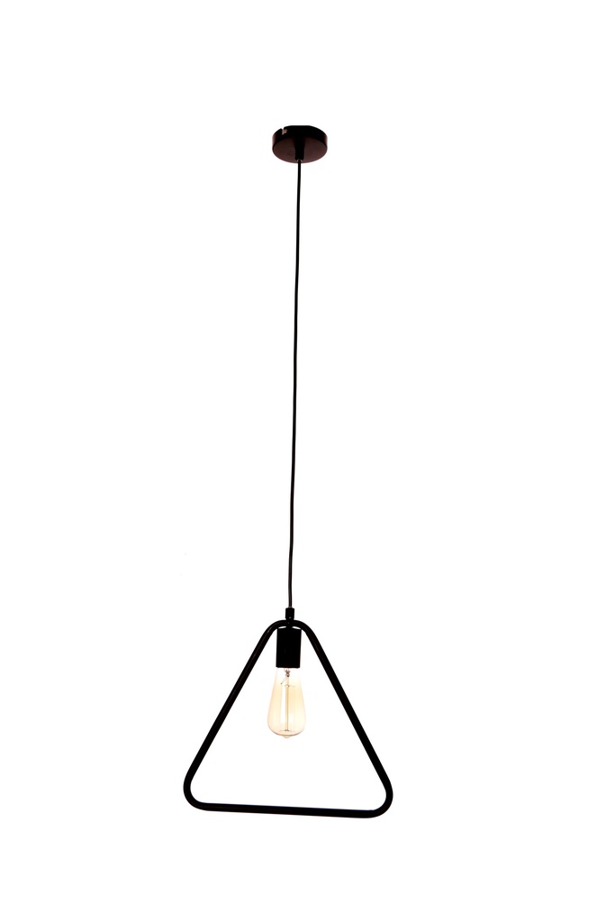 Lamp. Colg. 1L E27 Triang. Aluminio Negro (340X100X105Mm)