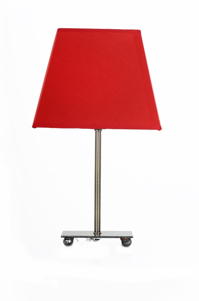 Lamp. Mesa 1L E14 Metal+Pantalla Red (400X180)Mm