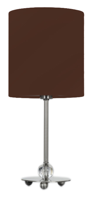 Lamp. Mesa 1L E14 Satinado Metal+Pantalla Coffee (470X180)Mm