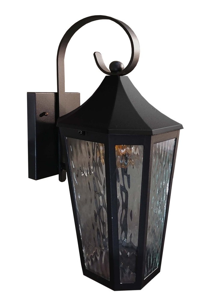 Farol Pared 1L E27 Matt Negro (500x250)Mm