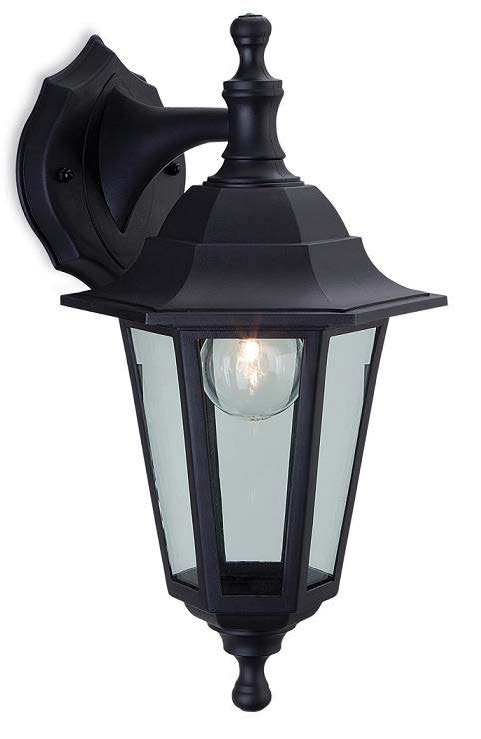 Farol Pared 1L E27 Napoles 6 Caras Negro (210X370Mm)