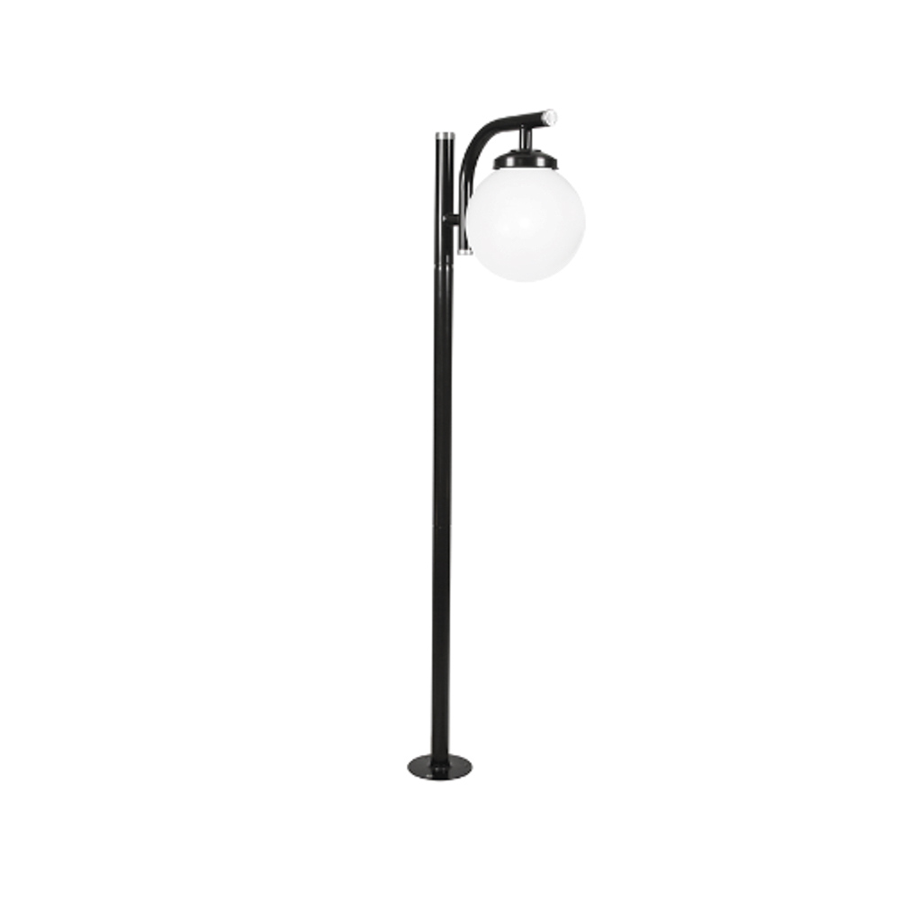 Farol Pie 1L E27 T/Gobo Aluminio Negro+Polietileno Blanco (1740Mm)