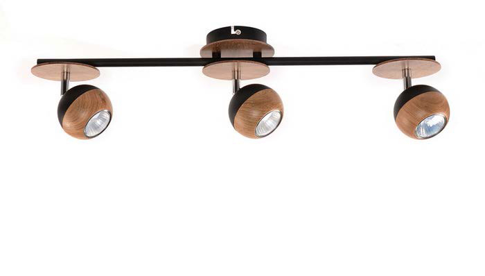 Spot 3L Madera/Ng Gu10  Incand. Redondo 530Mm C/F