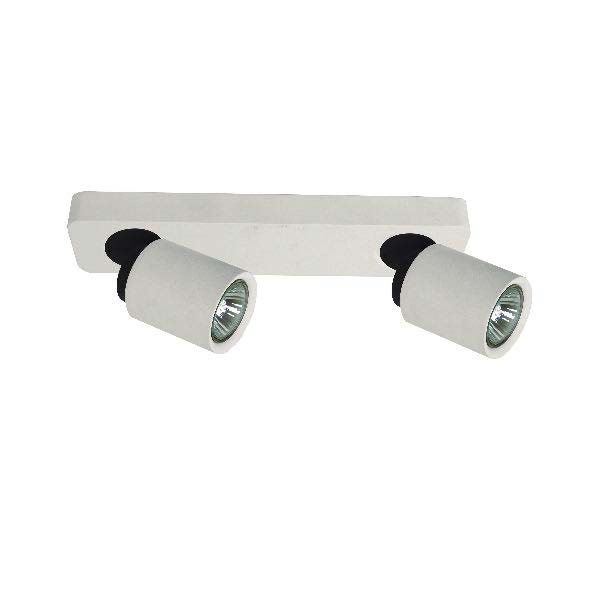 Spot 2L Gu10 Movil C/Base Blanco Moderno (320x70)Mm
