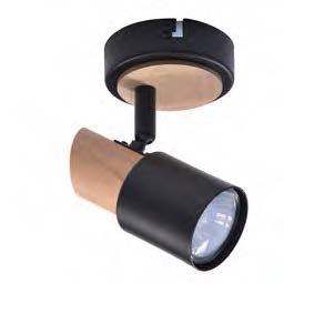 Spot 1L Gu10 Negro Maderado 10,5X16 Cm