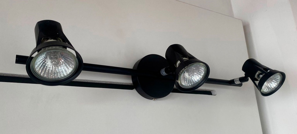 Spot 3L Gu10 Incand. Negro (480X150)Mm C/F