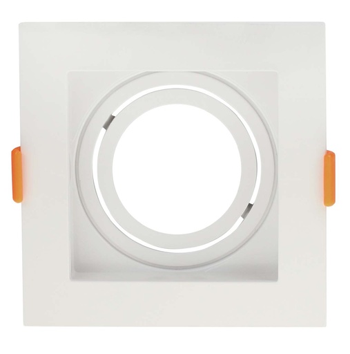 [010001 | TS131 Blanco GU10] O.b. Gu10 Mov. Cuad. Plastico Blanco (102x102x42)mm Ip20