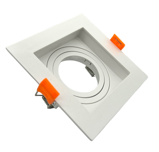 [010001 | TS131 Blanco GU10] O.b. Gu10 Mov. Cuad. Plastico Blanco (102x102x42)mm Ip20