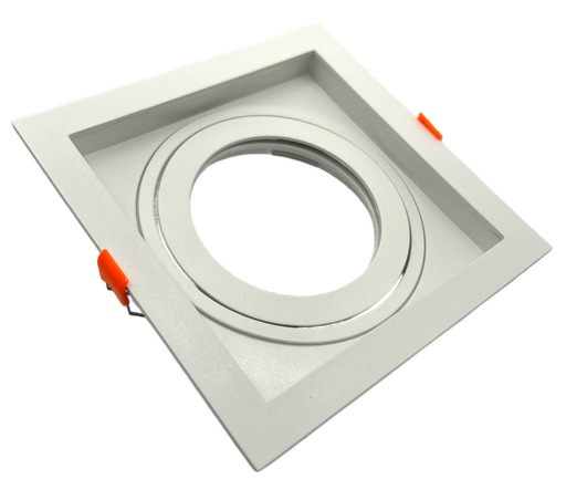 [010005 | TS134-P30-WH] O.b. Par30 E27 Movil Cuad. Plastico Blanco (170x170)mm Ip20