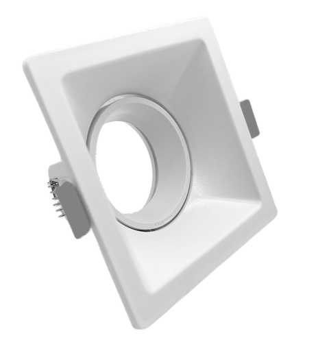 [010050 | TS118 Cuadrado] O.B. Prof. Gu10 Movil Cuad. Plastico Blanco (94x94x42)mm Ip20