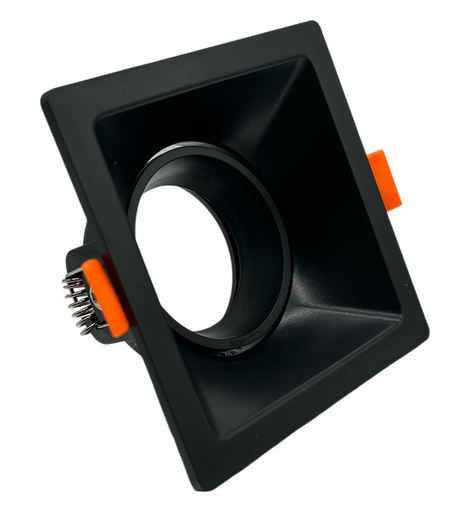 [010051 | TS118] O.B. Prof. Gu10 Movil Cuad. Plastico Negro (94x94x42)mm Ip20