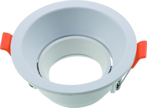 [010052 | TS119 Redondo] O.B. Prof. Gu10 Movil Red. Plastico Blanco (94x42)mm Ip20