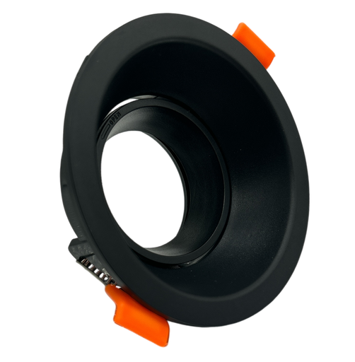 [010053 | TS119 Redondo] O.B. Prof. Gu10 Movil Red. Plastico Negro (94x42)mm Ip20