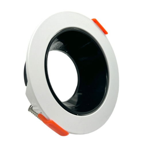 [010059 | KZ-TS24-WB] O.B. Gu10 Movil Red. Plastico Blanco + Negro (D85Mm)