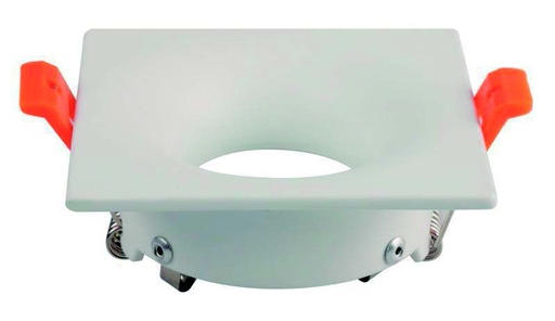 [010101 | TS90 wh GU10] O.B. Prof. Fijo Cuad. Aluminio Blanco (90X90Mm)