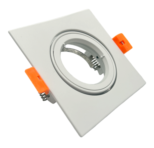 [010140 | GU10 fixture] O.B. Gu10 Movil Cuad. Aluminio Blanco (100X100Mm)