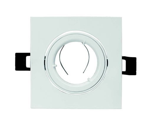 [010140 | GU10 fixture] O.B. Gu10 Movil Cuad. Aluminio Blanco (100X100mm)