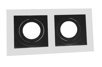 [010162 | 137-2A16 BL+NG] O.b. 2L GU10 Emp. Movil Rect. Alum. Blanco+Negro (185x100xH40)mm