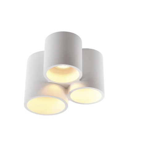 [010291 | GC-4016-3 B6] O.B. Sobr. 3L Gu10 Red. Yeso Blanco (220X200X140Mm)