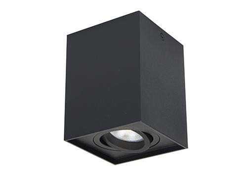 [010348 | 100-1F Ng. Rect.] O.B. Sob. Gu10 Movil Cuad. Aluminio Negro (D100X100Mm)