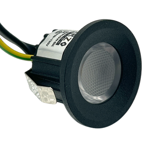 [010490 | NY01/3W-BK-3K] O. Dragon Led Red. Aluminio Negro 3W 3K 300lm (110-130)v (D35X25)mm Ip20