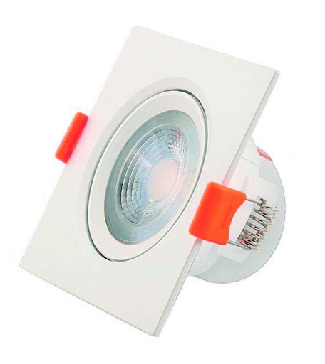 [010551 | 02DL-AP3-R5W-3000K-SQUARE] O.B. Led Movil Cuad. Blanco 5W 3K 100-240Vac (90X90Mm)