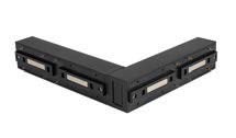 [010917 | KZ-T23L04] Conector L Emp. Angulo Interno P/Riel Magnetica Ultradelg. Negro Ip20 48V (145X26X122Mm)