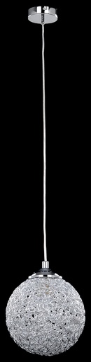 [020016 | 80151CR-1P-LAL] Lamp. Colg. 1L E27 Esfera Plata (180Mm)