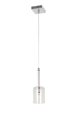 [020060 | 80314CR 1P CL*] Lamp. Colg. 1L G9 Vidrio Copa (150x120)Mm