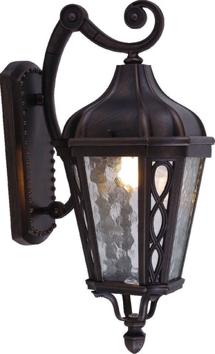 [022001 | 010-WD Rust] Farol Pared 1L E27 Español (230X306X545Mm)