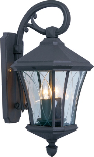 [022020 | 028-WD/S Black] Farol Pared 1L E27 Mediterraneo Negro (370X240Mm)