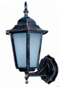 [022069 | XD-126 COFFEE] Farol Pared 1L E27 Napoles 6 Caras Rust (210X370Mm)