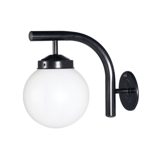 [022336 | 182599.01] Farol Pared 1L E27 Polietileno Blanco+Aluminio Negro (300X350Mm)