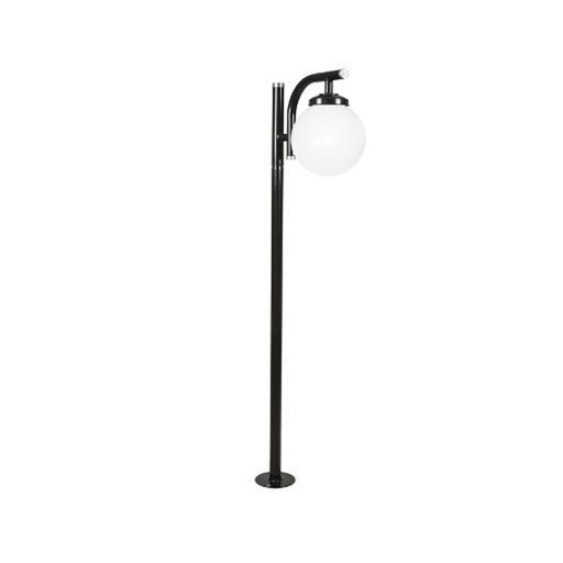[022339 | 178099.01] Farol Pie 1L E27 T/Gobo Aluminio Negro+Polietileno Blanco (1740Mm)