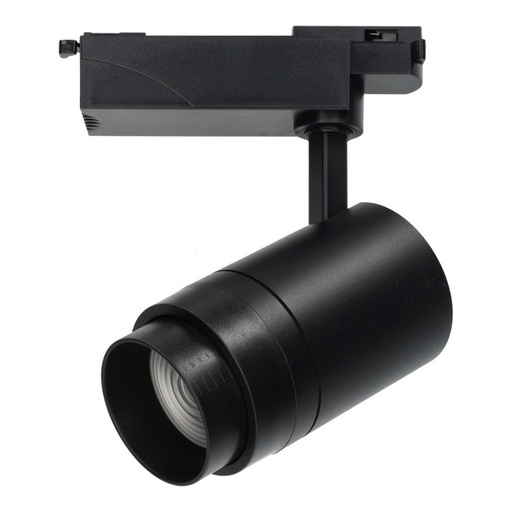 [030232 | TJGD32 Negro] Spot P/Riel Led Mov. 30w 4k 15-60Gr. Negro 110v (70x138)mm