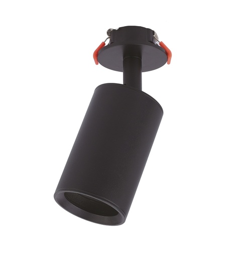 [032041 | M023-55CM negro] Spot Gu10 Movil Redondo Emp. Negro 17X6Cm