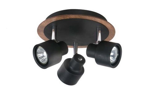 [032070 | 79356BK+CR+LCA/C3R B] Spot 3L Madera/Ng Gu10 Redondo Metal