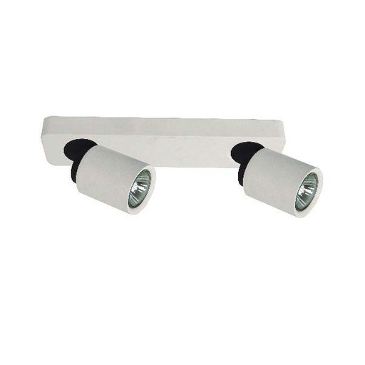 [032074 | KZYDRE8307-2 OF] Spot 2L Gu10 Movil C/Base Blanco Moderno (320x70)Mm