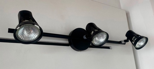 [032306 | 63008C3B/BK] Spot 3L Gu10 Incand. Negro (480X150)Mm C/F