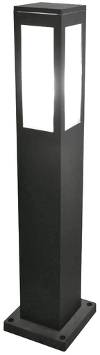 [034041 | B2117-BK] Bolardo 1L E27 Cuad. Aluminio Negro (640X90Mm) Ip65